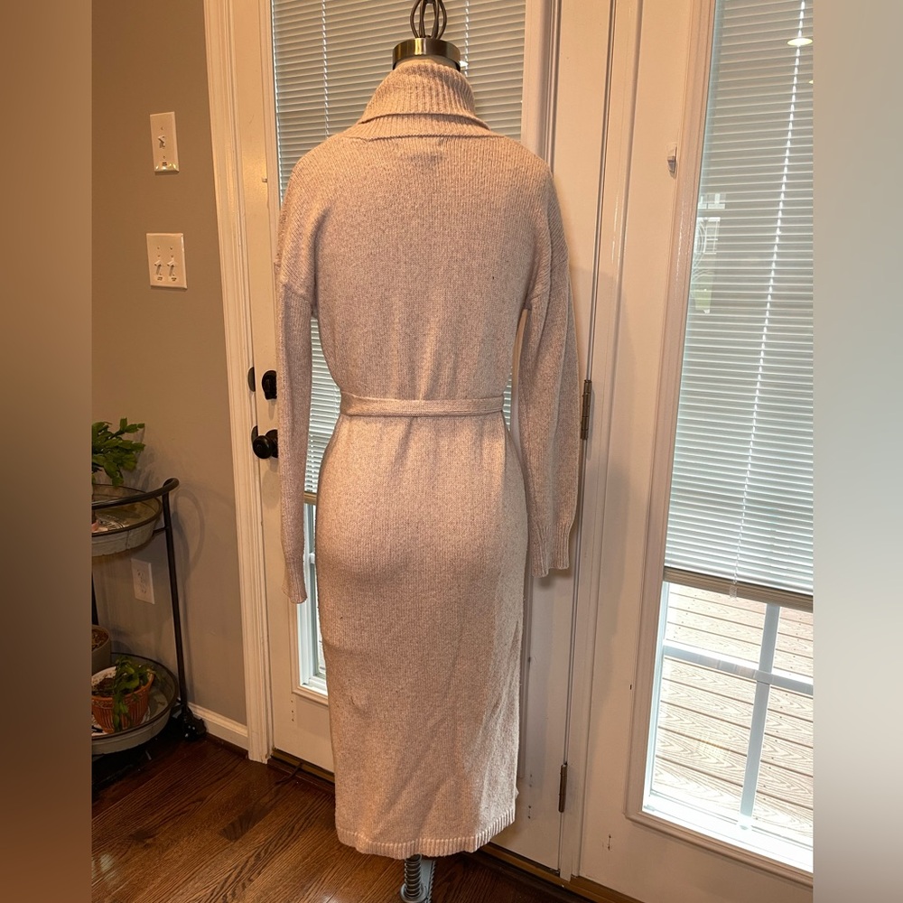 Cozy Knit Midi Sweater Dress S – Rachel Zoe, Tie Waist Turtleneck - Picture 6 of 10